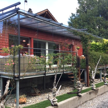 Pergola mit Windschutz, Gwatt